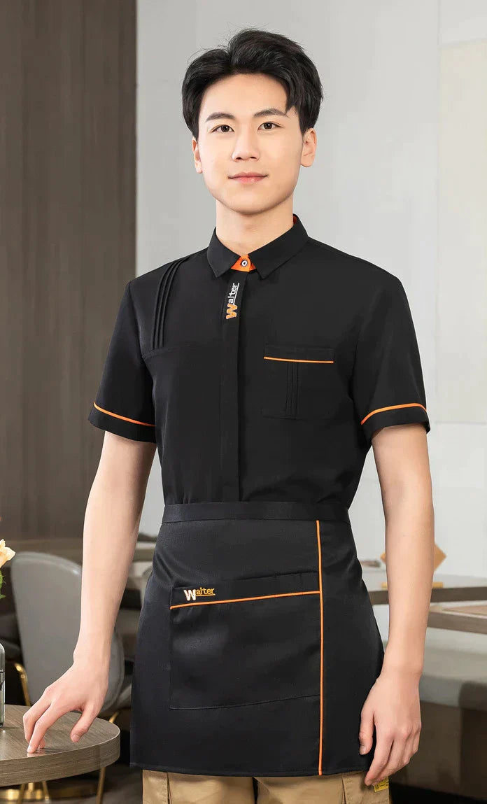 Milk Tea Shop Work Clothes Summer Catering Restaurant Waiter Uniform Woman Baker Waiter Shirt Hotel Food Serice Waitress Uniform