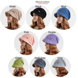 Fleece Lined Knitted Hat Casual Thickened Short Brim Beanies Soft Plush Keep Warm Ear Protection Women Girl