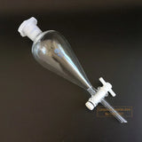 1pcs Lab Glass Pear-shaped Separation Funnel with Glass/PTFE Piston,  60/125/250/500/1000ml Loikaw Dropping Funnel