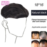 Synthetic Natural Male Toupee Short Wig Hair Style Topper for Young Men Balding Hair-loss High Hair line Clip-On Hair Extensions