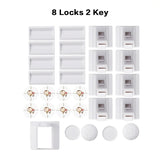 Magnetic Child Lock Protection From Children Baby Safety Cabinet Drawer Door Lock Invisible Lock Kids Security 8+2 With 1 Cradle