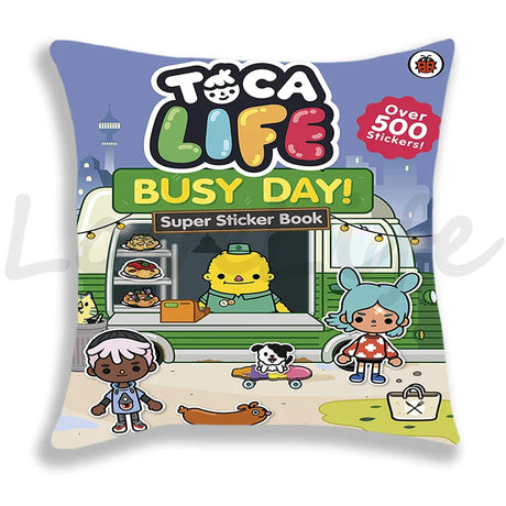 Toca Life World Pillow Case Home Decorative Toca Boca Throw Pillowcase 45*45cm Sofa Cartoon Cushion Covers Zipper Pillow Cover