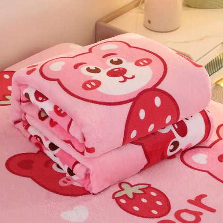 Sanrio hello kitty comforter Girl Spring Autumn Winter Flannelette Blanket Cartoon Cute Bed Sheet Quilt Student Dormitory duvet