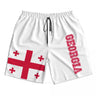 2023 Summer Polyester Georgia Country Flag 3D Printed Men's Board Shorts Beach Pocket Running Summer Pants