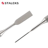 STALEKS Manicure Dead Skin Double-Headed Steel Push Ring-shaped Push Flat Push Nail Tool Acne Blackheads Tools PE-51-1