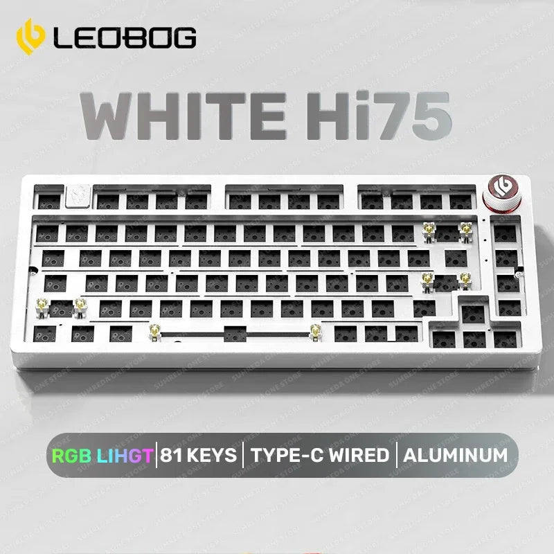 LEOBOG Hi75 Sugar65 Custom Mechanical Keyboard Aluminum Kits Hot Swap Wired Gaming Keyboard RGB Gamer Gasket Keyboard With Knob