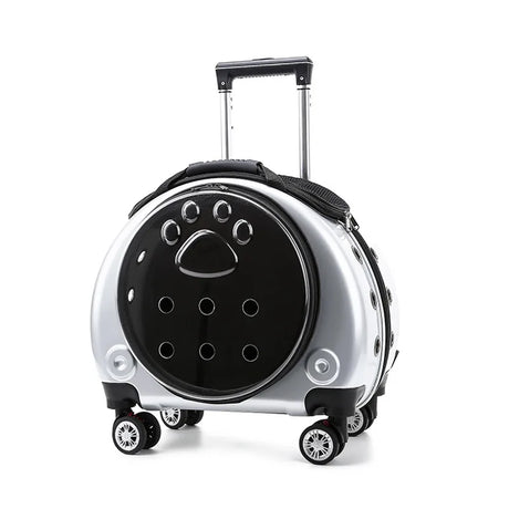 Pet Dog Cat Trolley Suitcase Luggage with Wheels Carrying Transparent Suitcase Breathable Pet Cat Carrier Backpack Pet Stroller