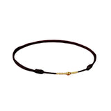 Small Gold Color Titanium Beads Red Thread Woven Braid Couple Bracelets Anklets for Women Men Fashion Jewelry YBR687