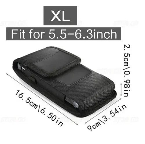 STONEGO 3.5-6.8inch Phone Nylon Pouch Cell Phone Belt Clip Carrying Holster Case Waist Bag for IPhone,Samsung Galaxy