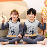 Autumn Cotton Sleepwear Sets for Children Baby Girls Lovely Heart Pajamas 2Pcs Long Sleeve Shirts+Pants Loungewear Kids Clothing