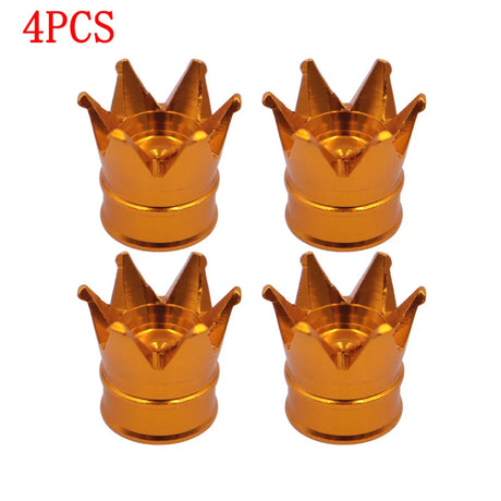 1/4PCS Creative Crown Aluminum Car Wheel Tyre Tire Air Valve Stem Cap Dust Cover Car Styling Decorative Auto Exterior Decoration