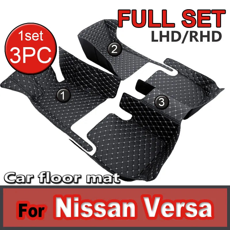 Car Floor Mats For Nissan Versa Note 2014~2023 E12 Anti-dirt Pads Car Mats Full Set Dirt-resistant Pad Car Accessories Interior