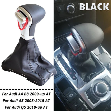 Auto Automatic Shift Knob For Audi A6 C6 A4 B8 A5 Q5 2009 2010 2011 2012 2013 2014 Gear shift knob boot