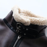 UNIZERA 2023 Autumn/Winter New Product Women's New Fashion and Casual Versatile Flip Collar Leather and Fur Integrated Jacket Co