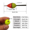 FREE FISHER 10pcs Lighted Fishing Floats Set Collection Cork Buoy Paulownia Wood Floats+ Plastic Stick Kit Buoyancy 2g 8cm Buoy