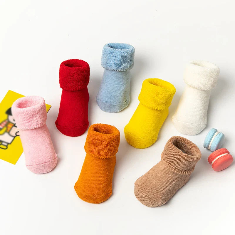 0-3 Years Baby Socks Autumn Winter Cotton Thicken Warm Newborn Boy Girl Floor Sock Baby Non-slip Terry Socks for Boys Girls