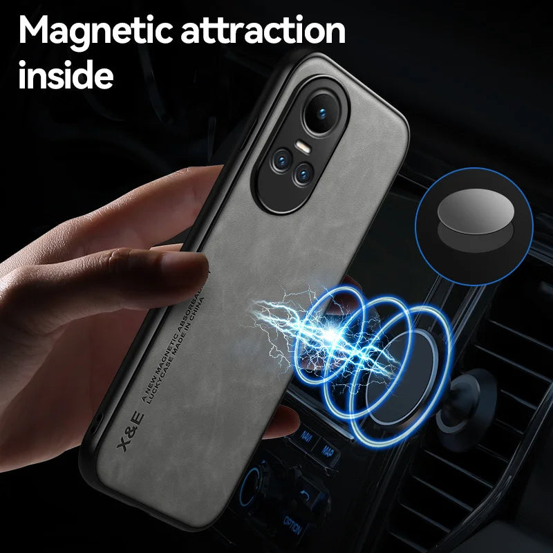 For OPPO Reno 10 5G CPH2531 Case Luxury Magnetic Leather Soft Phone Cases for Oppo Reno10 Pro Global 2023 CPH2525 Back Cover