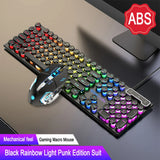 Three-piece Set Punk Gaming Keyboard and Mouse Earphone Set Luminous Keyboards 1600 DPI Mice Headset Combos Computer Accessories