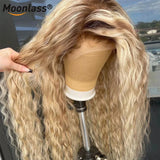 T4 613 13x4 Lace Frontal Human Hair Wig 613 Blonde Deep Wave Brazilian Hair Wigs HD Transparent Blonde Lace Front Human Hair Wig