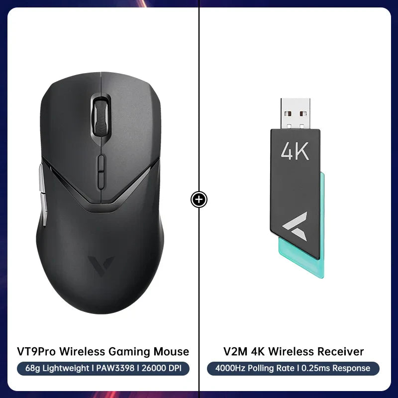 Rapoo VT9PRO Wireless Gaming Mouse Esports Grade 68g Ultra-Light 26000DPI 8 Buttons Optical PAW3398 Computer Mouse For Laptop PC