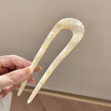 Trendy U-Shaped Acetic Acid Hairpin Girls Hair Fork Hair Clips Colour Marble Print Hair Sticks Women Headwear Hair Accessories