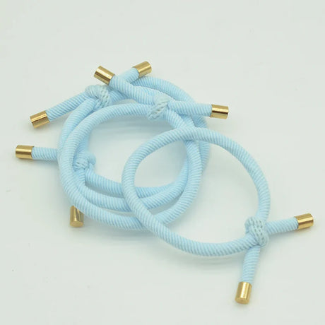 30PCS 5mm Twilled Cords Knotted Elastic Hair Bands Golden Caps Hair Ties for Girls Elasticity Ponytail Holders Hair Scrunchies