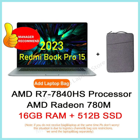 【Real Stock】Xiaomi RedmiBook Pro 15 Laptop 2022 Ryzen R7-6800H/R5-6600H or Redmi Book Pro 15 2023 R7-7840HS/R5-7640HS Optional