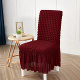 high quality Seersucker chair cover for dining room banquet chair slipcover stretch chair skirt elastic wedding chair decoration