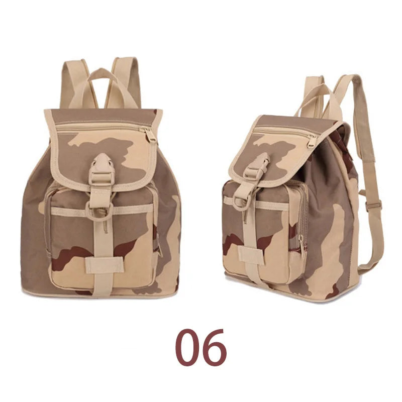 Tactical Backpack Mini Military Rucksack School Camo Backpack for Boys Girls Kids Drawstring Zipper Travel Rucksack Bag