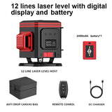 WEIDDW 3D/4D 12/16 Lines Laser Level Horizontal Vertical with Remote Control 360°Self-leveling Professional 8 lines Laser Levels