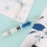 New PENBBS 494 Piston Fountain Pen Resin Transparent Clear EF F Nibs school office business writing gifts pens