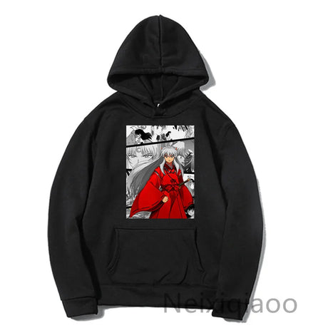 Plus Size 2023 Hot Anime Inuyasha Hoodie Women Men Anime Sweatshirts Autumn Winter Fleece Streetwear Hoodie