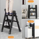 Thickened Metal Folding Ladder Multifunction Household Ladder Stool 4-Stage Ladders Stable Structure Step Stool Potting Shelf