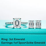 AnuJewel 10k Gold 4/2/1ct Emerald Moissanite Stud Earrings 10K Gold Post Anti-allergy Eearrings For Women Jewelry Wholesale