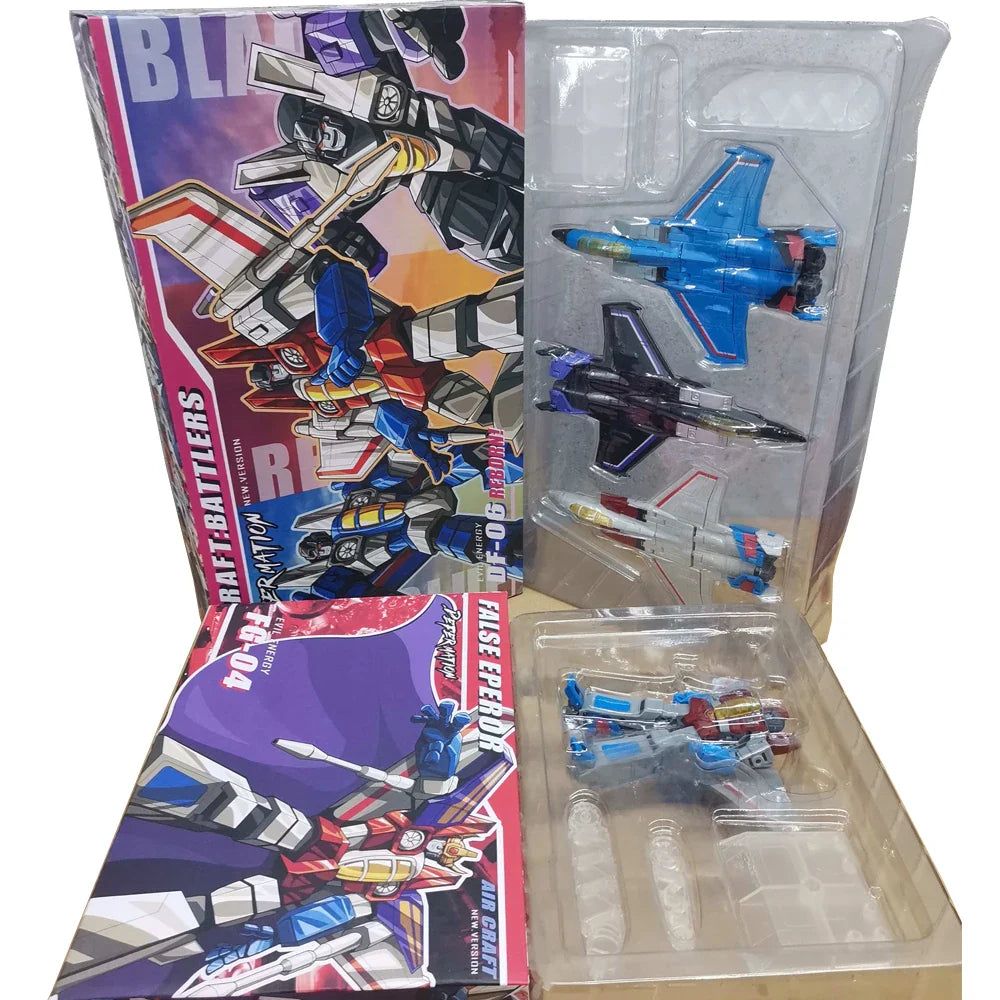 Transformation Toys JINBAO FG04 FG0103 Starscream Thundercracker Skywarp F15  DS01 Anime Action Figure Model Deformation Robot