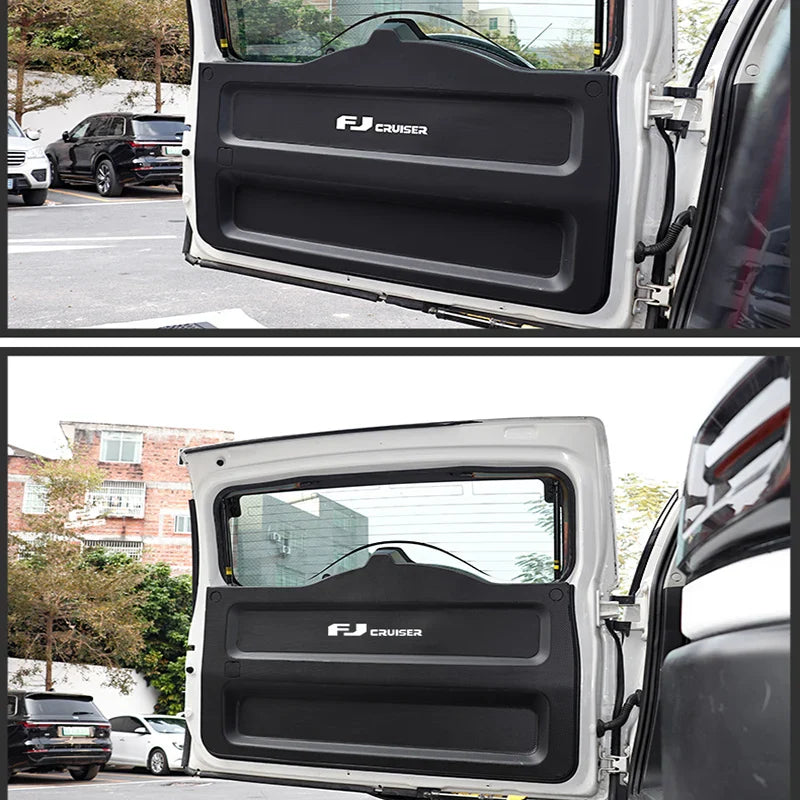 Tailgate Anti-kick Decoration Protective Pad Stickers For Toyota FJ Cruiser Carbon Fiber Leather Boot Trunk Door Anti Kick Pad