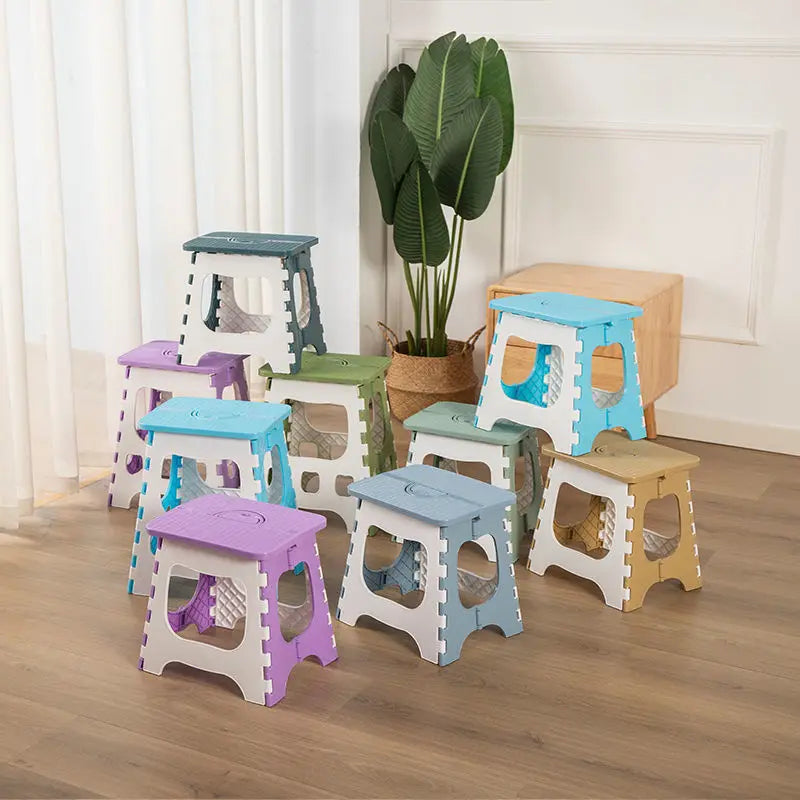 Thickened Plastic Folding Furniture Stool Portable Mini Outdoor Adult Children Chair Bench Train Maza Change Shoe Fishing Stool