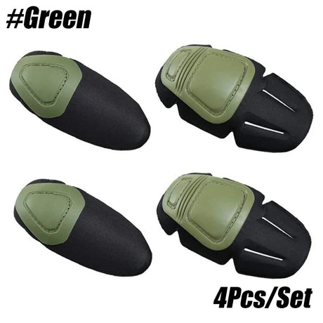 4Pcs/Set Military Tactical Knee Pads Elbow Pads Set Airsoft Knee Elbow Protective Pads Combat Paintball Sports Safety Guard Gear