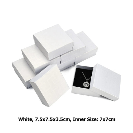 12pcs Cardboard Jewelry Set Gift Box Ring Necklace Bracelets Earring Gift Packaging Boxes With Sponge Inside Rectangle