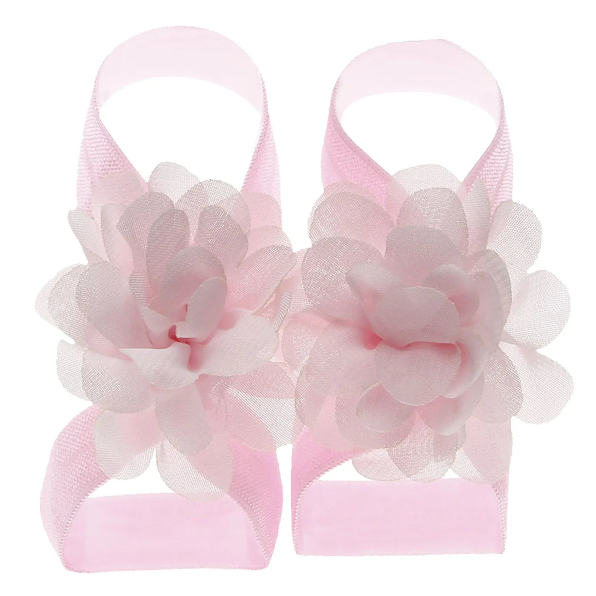 Cute Flower Chiffon Baby Sandals Soft Breathable Solid Color Strappy Barefoot Sandals Sandals Baby Girls Boys Children Shoes