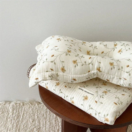 4 Layers Vintage Floral Baby Blanket for Summer Newborn Flower Muslin Blankets Infant Summer Nap Cover Basket Blanket Sheet