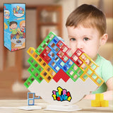 64PCS Dinosau Tetra Tower Fun Balance Stacking Building Blocks Board Game for Kids Adults Friends Party Toy Family Game Gifts