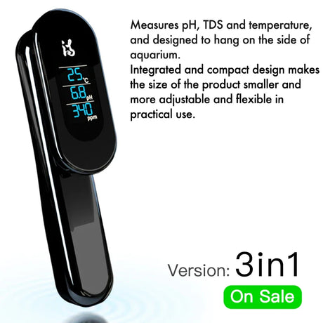 NEW Aquarium Accessories Water Quality Monitor iBowl 3in1TDS&pH&Temp Meter Real-time digital meter testing equipment