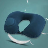 U-Shaped Inflatable Travel Pillow Portable Air Neck Support Cushion Comfortable Sleeping Press to inflate pillow