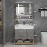 Marble Bathroom Cabinet Combination Solid Wood Intelligent Simple Luxurious Bathroom Cabinet Sink Washbasin Furniture YX50BC