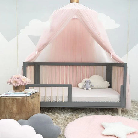 Nordic Princess Crown Dome Tent Mosquito Net 7-layer Mesh Bed Curtain Children's Room Decoration Girl Pink Crib Canopy Beds Kids