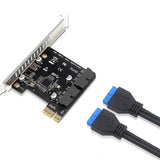 USB 3.0 PCI-E Expansion Card 19Pin 20Pin Header Converter Controller Front Panel PCI Express X1 Extended Card for PC Desktop