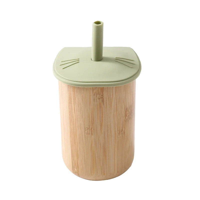 150ML Baby Wooden Feeding Cups Portable Drinkware Babies Sippy Cup Food Grade BPA FREE Baby Anti-hot Learning Feeding Bottles