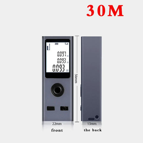 Mini Laser Rangefinder Digital Tape Measure Laser Ruler USB Charge Aluminum Alloy Fuselage Measuring Distance: 30m/50m