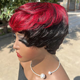 Human Hair Wigs Short Pixie Cut Wig Human Hair For Black Women Machine Made Wigs With Bangs Glueless Wig Perruque Cheveux Humain